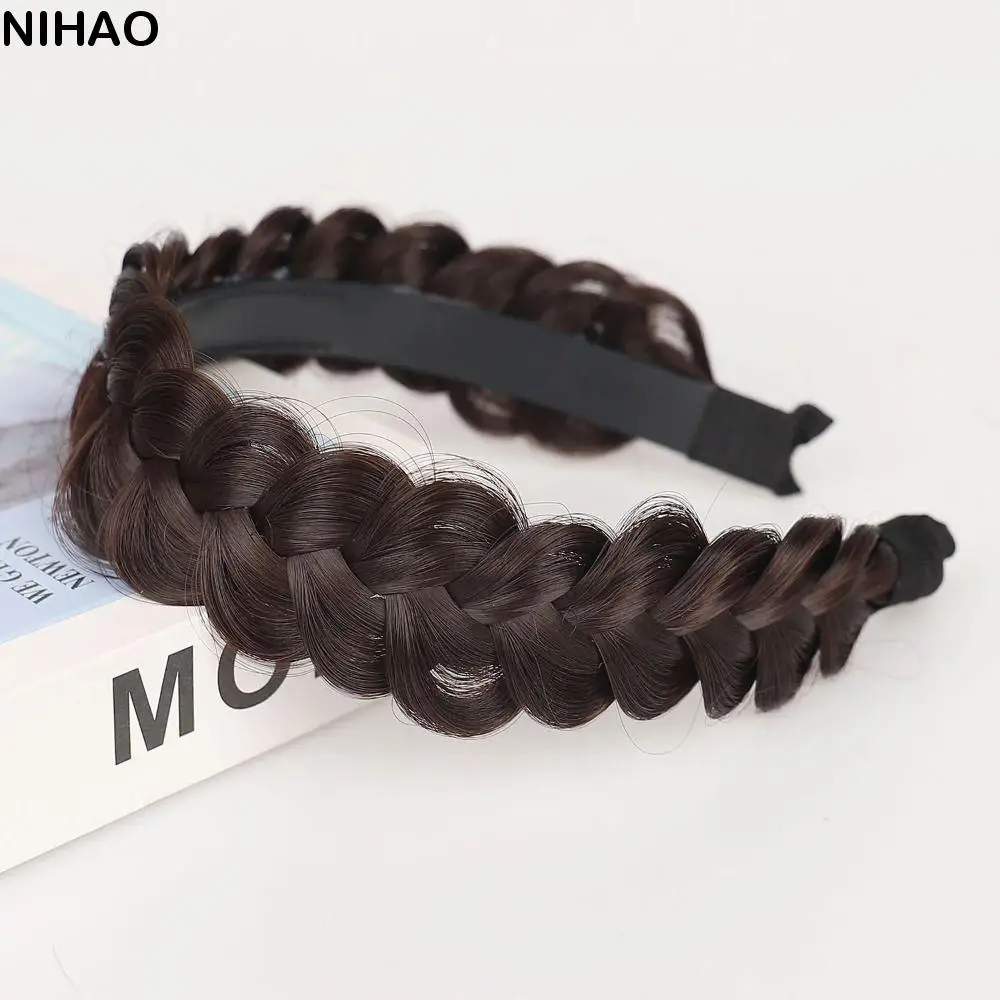 

Fasion Wide Wig Twist Headbands Head Wrap Korean Fishbone Braids Hairbands Headwear Styling Retro Head Hoop Daily Casual