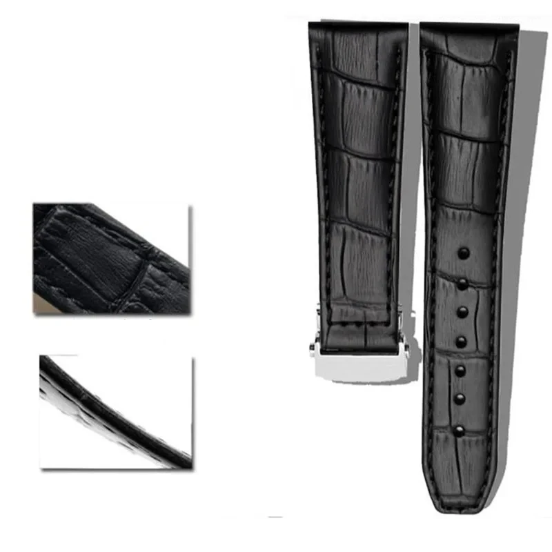 For Maurice Lacroix Pontos PT6158 Les Classiques LC6017 Series Men\'s Genuine Cowhide Strap Flexible Sweatproof Watchband 20 22mm