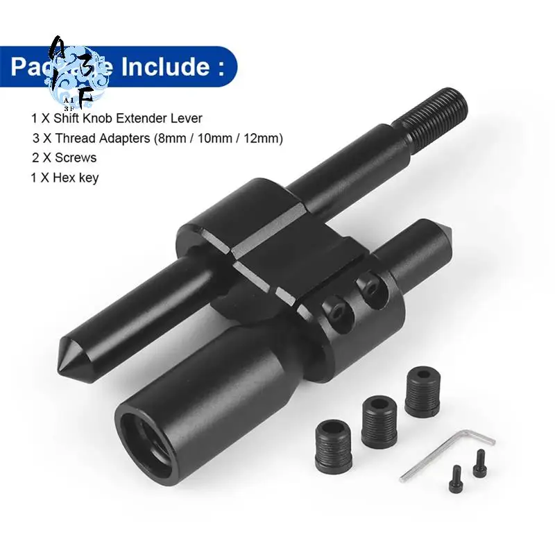 

A13F-M10x1.5 Aluminum Car H Type Shift Knob Extension Adjustable Extender Gear Shifter With Three Adapters Parts Accessories