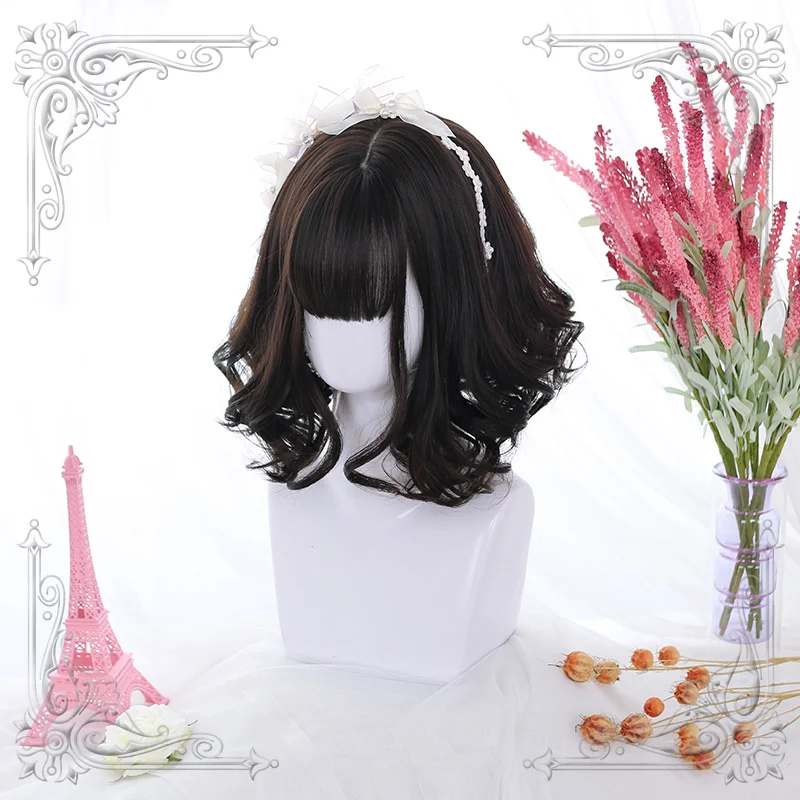 

High Quality Soft Girl Lolita Nicole Irregularity Slight Roll Short Hair Multicolor Wig