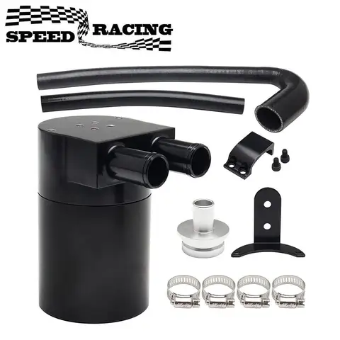 Serbatoio di raccolta olio per serbatoio in alluminio con tubo radiatore in silicone per BMW N20/N26 Nero OCC-1032-BK