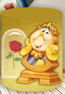 Disney Belle Princess Round Cover Girl Birthday Baby Shower Backdrop Beauty And The Beast Circle Cylinder Cover Photocall Props