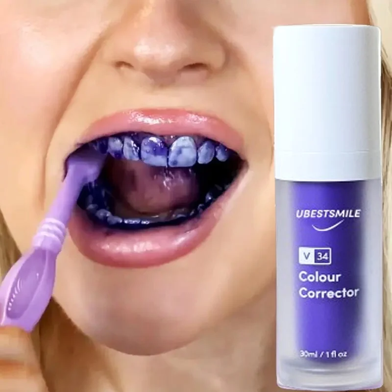 Purple Toothpaste Clean Teeth Remove Stains Whiten Teeth Remove Bad Breath Prevent Bad Breath Periodontitis Oral Hygiene Clean