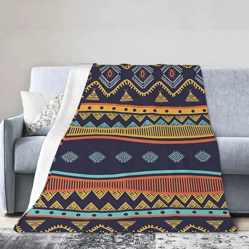 African Tribal Pattern Blanket Soft Warm Flannel Throw Blanket Cover for Bed Livingroom Picnic Travel Home Couch