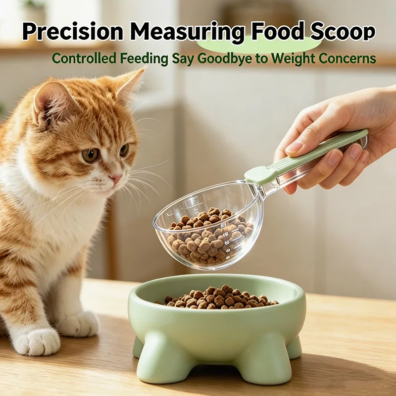 Food Storage With Scoop - Measured Pet Food Spoon 2 In