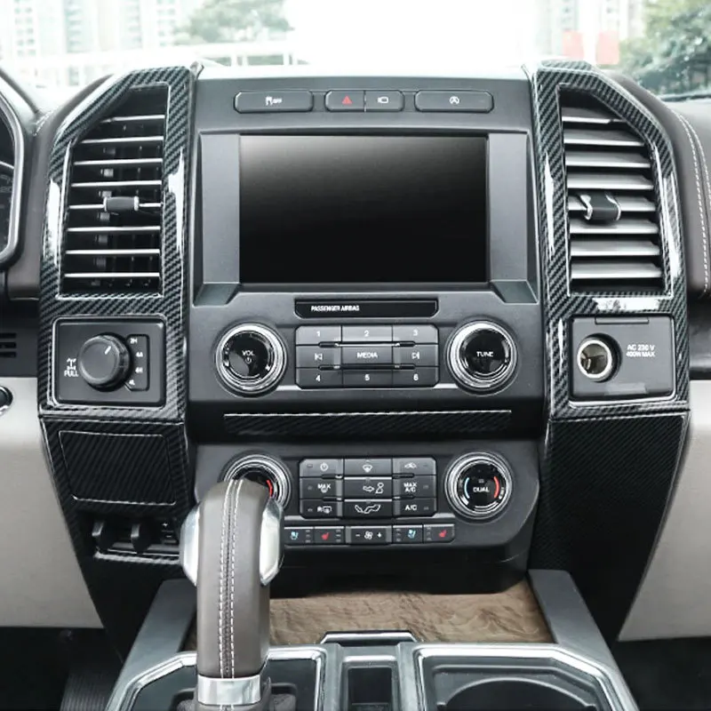 سيارة وحدة التحكم المركزية لوحة القيادة منفذ الهواء تنفيس الديكور غطاء لفورد F150 2015-2020 الملحقات الداخلية