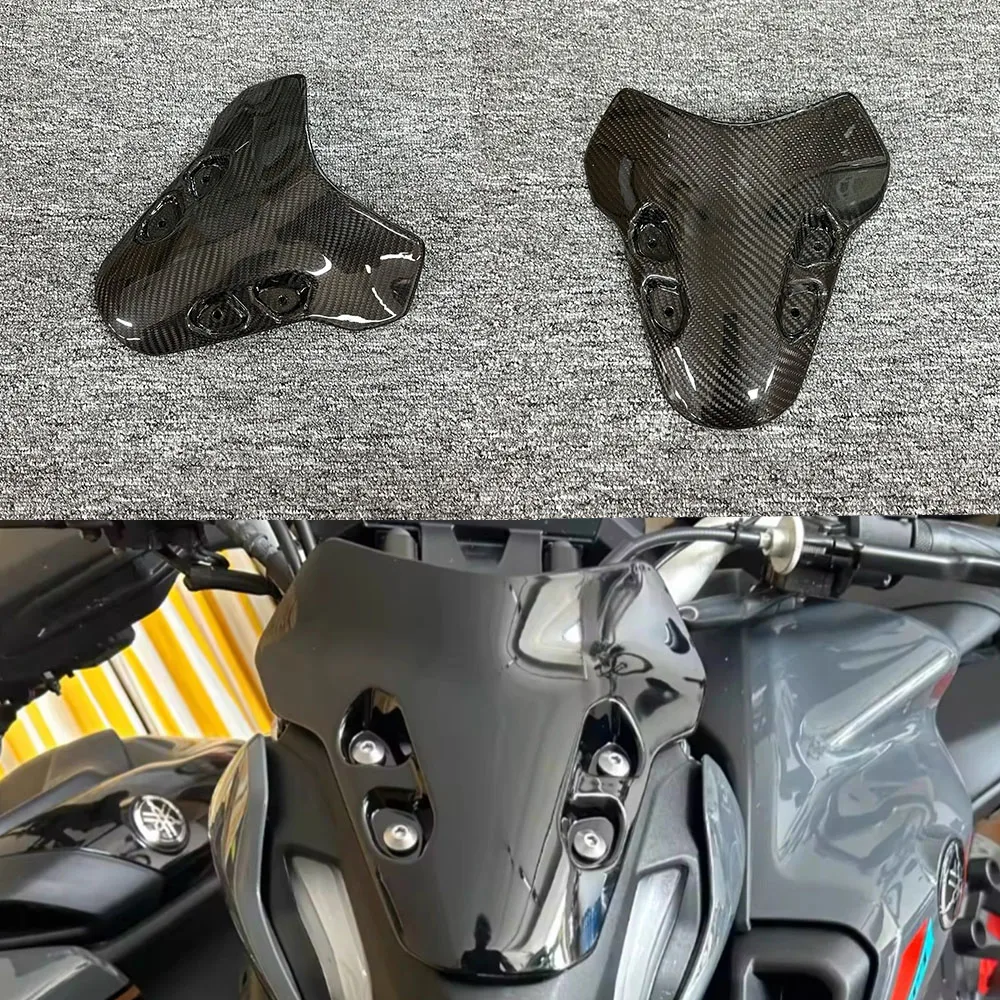 

Для YAMAHA MT-07 2021 2022 2023 2024, аксессуары из углеродного волокна, переднее лобовое стекло, ветрозащитный воздушный дефлектор ветрового стекла