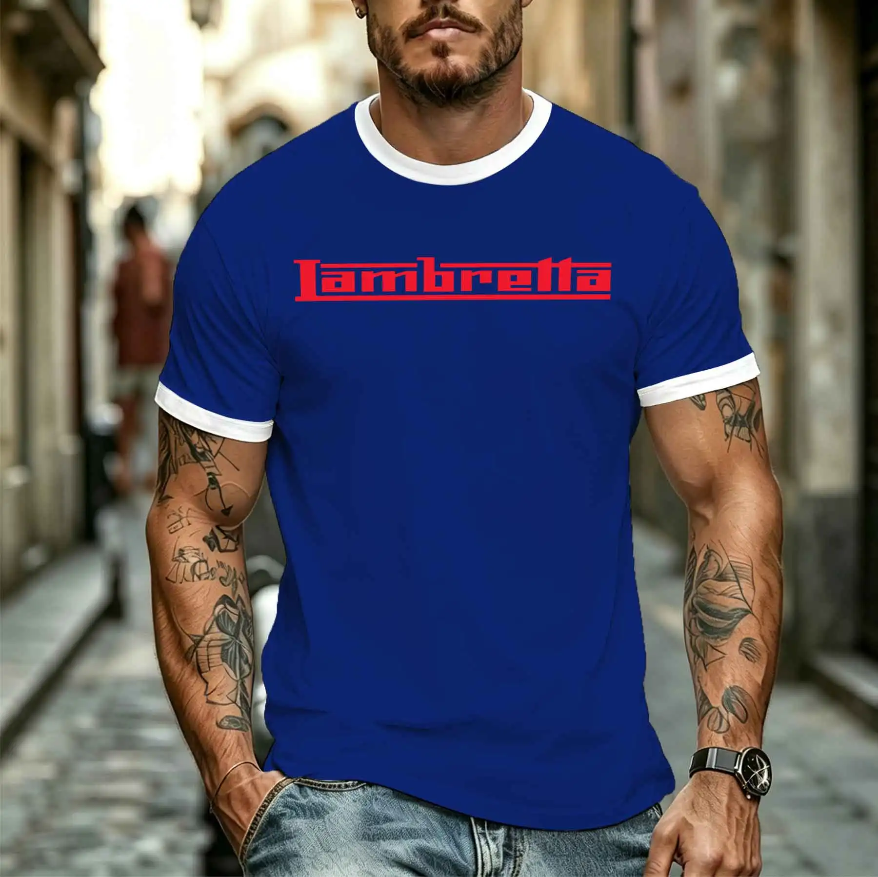 2026 new model Tee Stylish Comfortable Men's Lambretta Classic Logo Retro Short Sleeve T-Shirt British Scooter Culture Casual To
