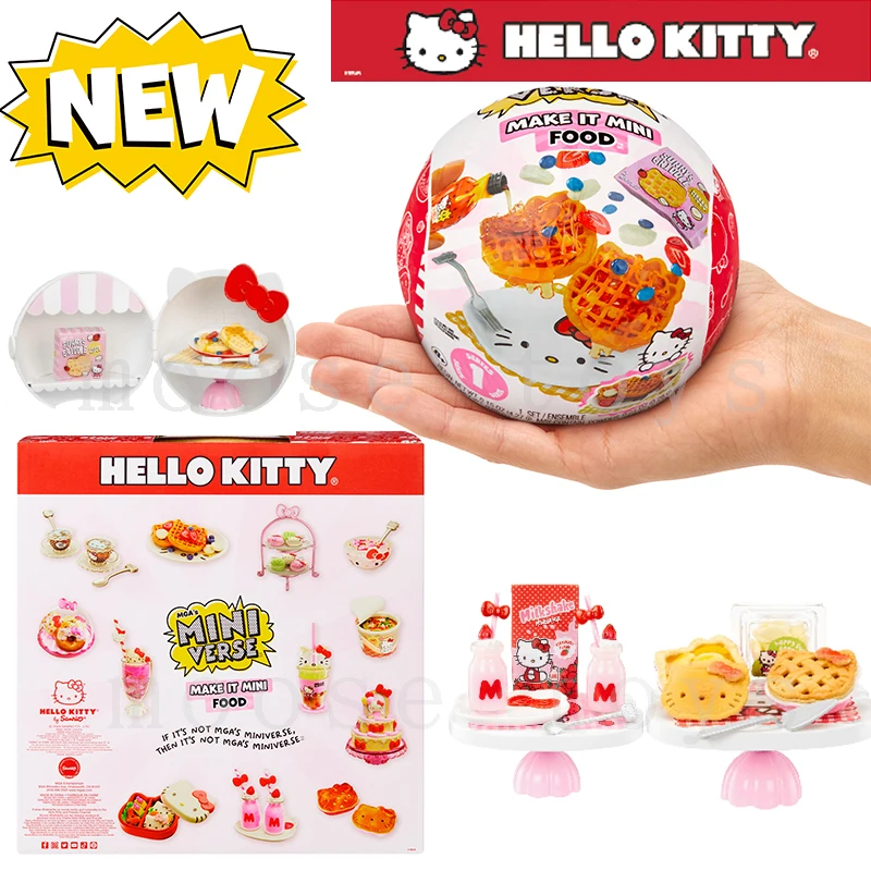 2024 Nieuwe Hello Kitty Echte Mga Maken Het Mini Sanrio Happy Hour Meisjes Spelen Huisvoedsel Verzamelen Blinde Doos Verrassing Speelgoed Cadeau