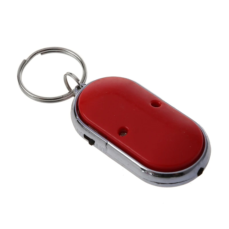 N11R- 12Pcs Whistle Lost Key Finder Flashing Beeping Locator Remote Keychain LED Ring