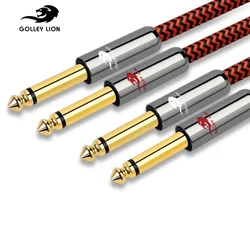 Dual 1/4'' TS Mono 6.35mm Jack to 1/4 Inch Male Audio Cable for Mixer Amplifier Electronic Organ Guitar OFC Cords 1M 2M 3M 5M 8M