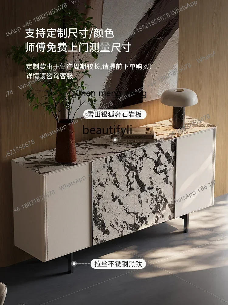 X  0R The entrance door is facing the entrance cabinet, light luxury stone rock slab Italian sideboard storage cabinet R