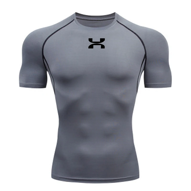 2024 Sports Top Quick Dry Men\'s Compression Shirt Long Sleeve Second Skin Gym Workout Short Fitness Running T-Shirt Men Wear