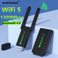 USB 3.0 WiFi Adapter 1300Mbps For Dual Band 2.4G/5GHz Bluetooth 4.2 USB Network Card Wireless Wi Fi Receiver For Desktop Laptop