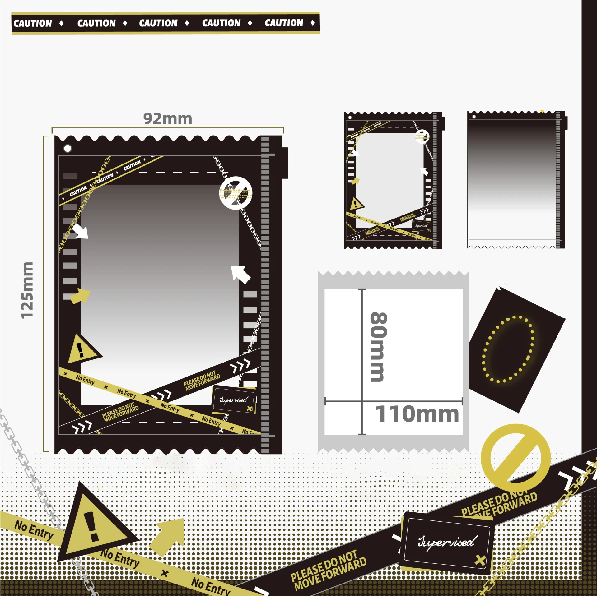 Alert Line Card Cover PVC Card Protection Cover Transparent Card Storage Display Cover 3-inch Small Card Star Chasing Card Clip