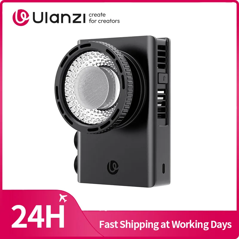 Ulanzi - Luz de Video Portátil COB de 100 W con Lente Condensadora 2700K-6500K, Ventilador de Refrigeración, Mini Montura Bowens, Luz COB