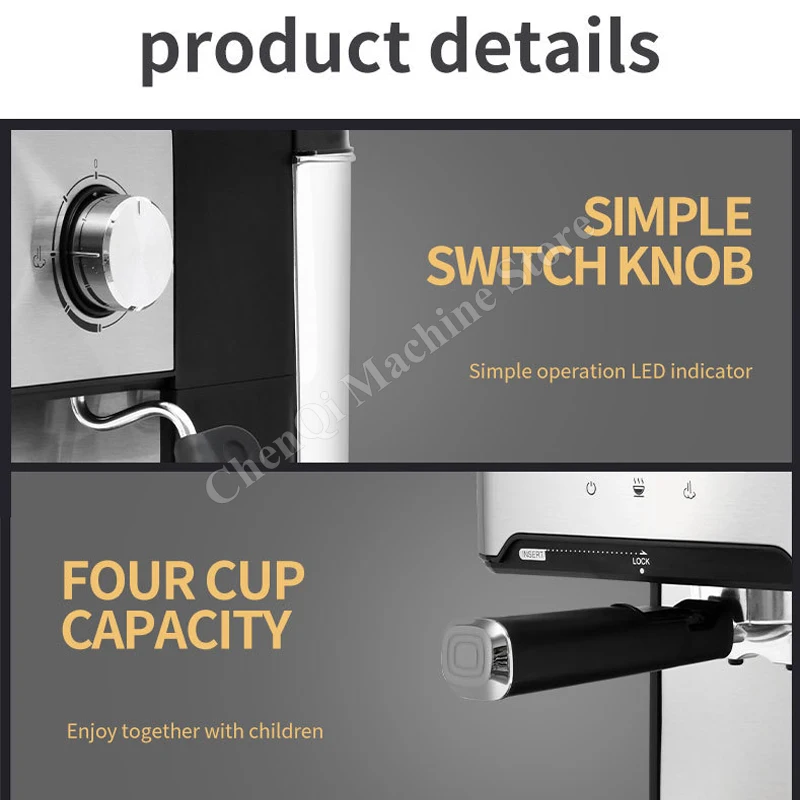 Machine à café italienne pour usage domestique et de bureau, capsule en poudre, utilisation pour les touristes, latte, cappuccino, machine à expresso manuelle