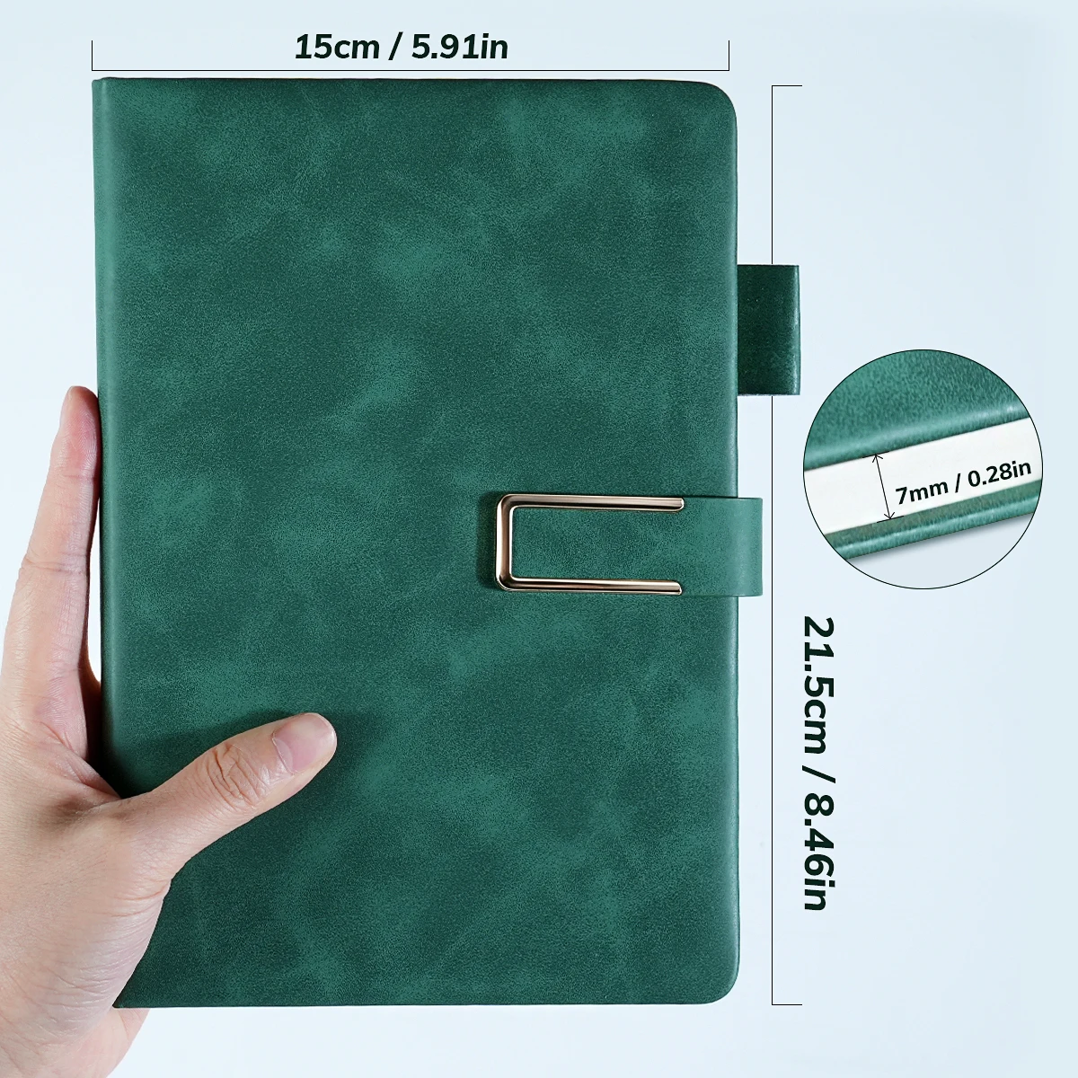 2/3 قطعة دفتر ملاحظات جلدي عتيق مقاس A5 مع غطاء ناعم وإشارة مرجعية مثالي لاجتماعات العمل وحياة الجامعة #5