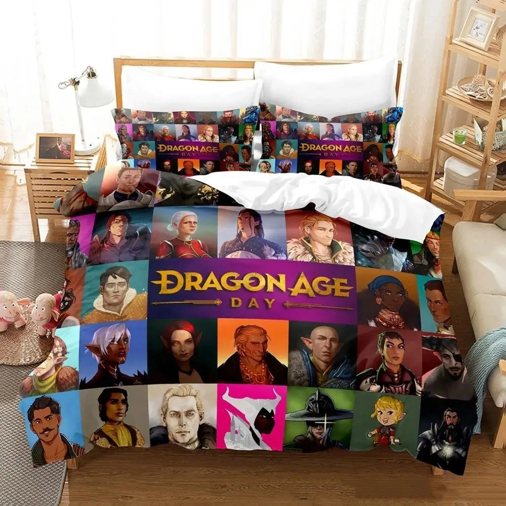 

Dragon Age Dreadwolf Bedding Set Single Twin Full Queen King Size Bed Set Aldult Kid Bedroom Duvetcover Sets Anime parure de lit