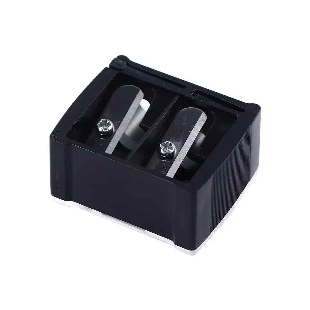 Precision Stationery Black Cosmetic Sharpener Mechanical Pencil Sharpener Makeup Sharpeners Double Holes Pencil Sharpener