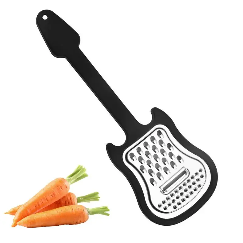 Handheld Fruit Grater Stainless Guitar Shape Metal Cheese Grater Comfortable Grip Kitchen Grater Fruit Pulp Crusher For Citrus