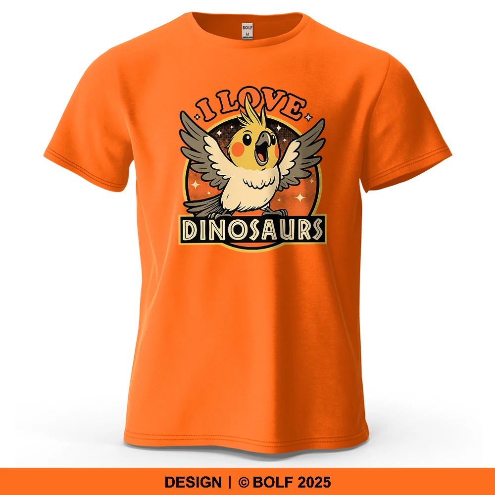 I Love Dinosaurs Cartoonish bedrucktes Herren-T-Shirt aus 100 % Baumwolle, übergroße Vintage-Grafik-T-Shirts für Damen, Tops, T-Shirts, Streetwear