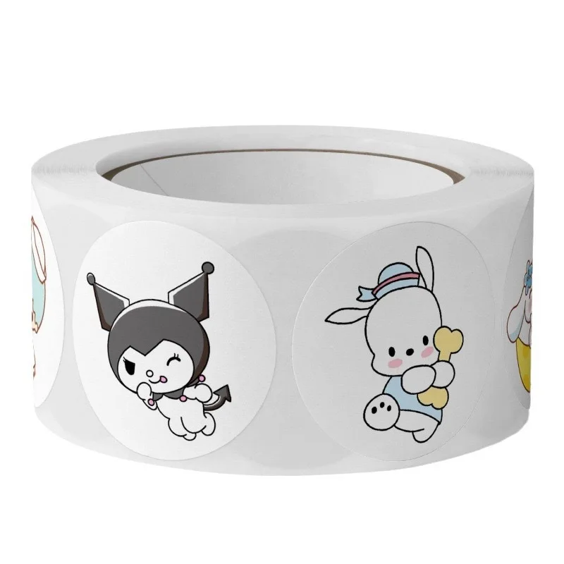 500 PCS/ม้วน Sanrio Hello Kitty Kuromi สติกเกอร์แล็ปท็อป Graffiti Decals ของเล่นเด็กสเก็ตบอร์ดกระเป๋าเดินทางตกแต่งสติกเกอร์การ์ตูนของขวัญ