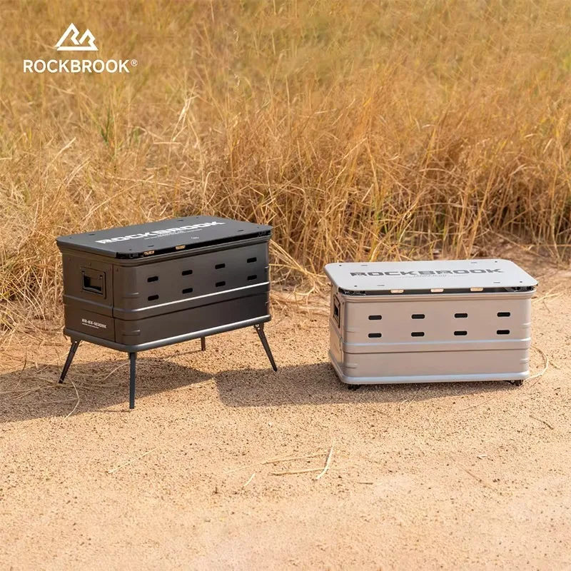

N66 Rockbrook 40L Aluminum Camping Box Slide Desktop Tactical Folding Legs, Quick Open Portable Waterproof Durable