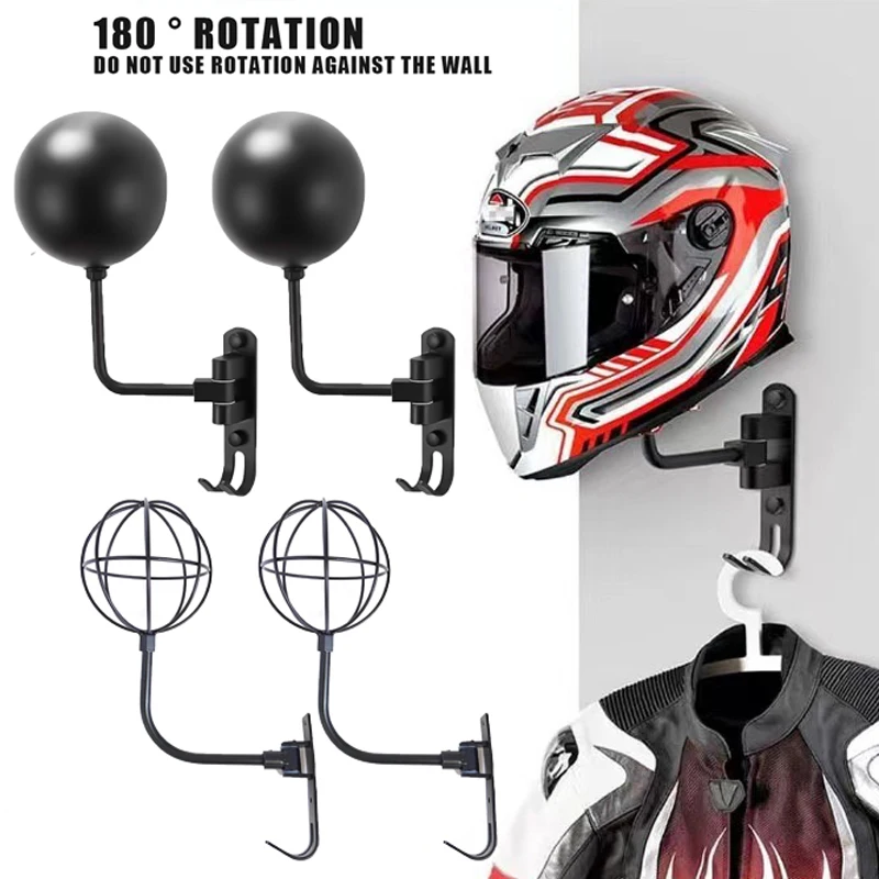 

180 ° Вращающаяся вешалка для шлема с крючками для пальто, кепки, крючок для ключей, многофункциональная для хранения, вешалка для мотоциклетного шлема, настенный держатель