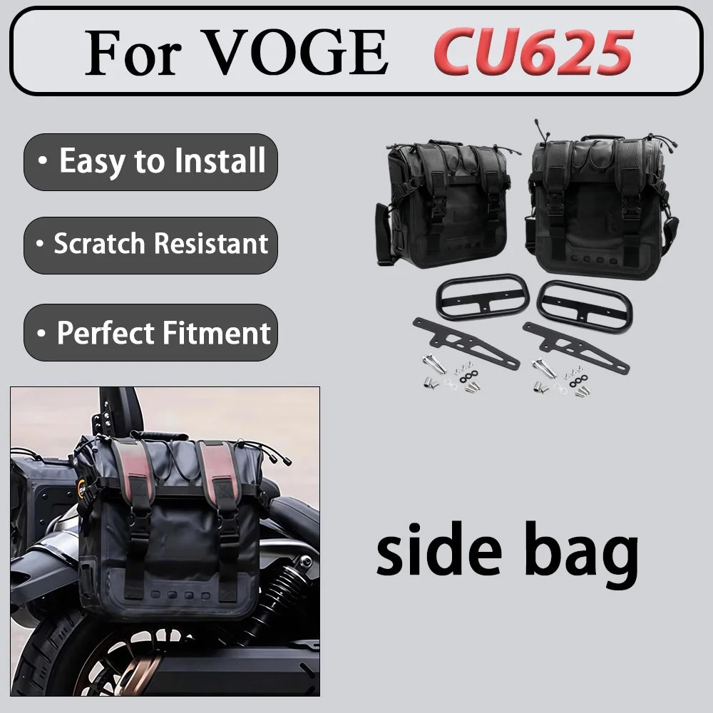 For VOGE CU625 Quick-Release Large-Capacity Motorcycle Side Bag with Heat Dissipation Gaps Protect from High-Temperature Exhaust