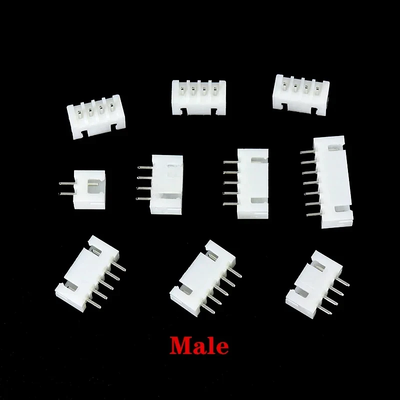 50Pcs JST XH2.54 Connector Set 2/3/4/5 Pin Male Plug & Female Socket Wire Connectors Plastic Shell for Electronic Components