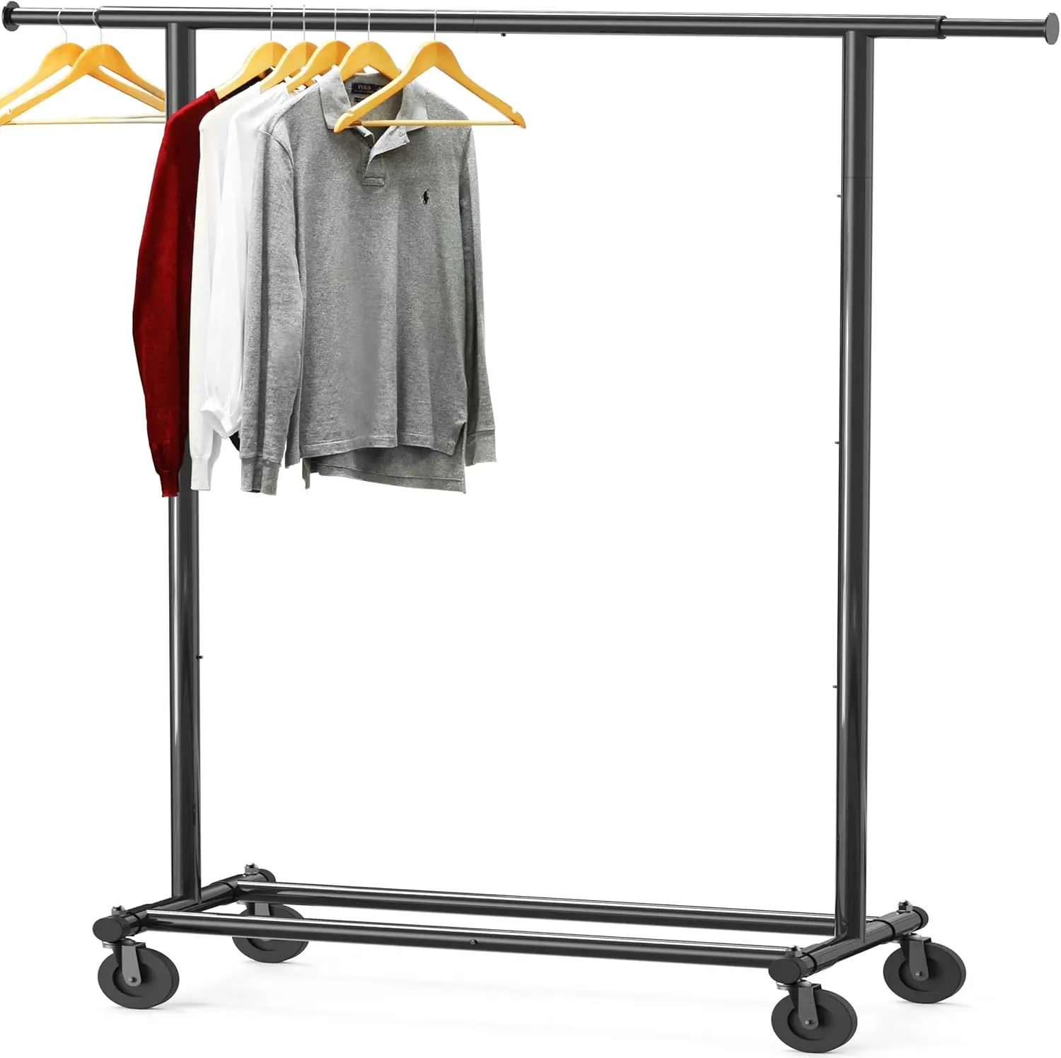 

Heavy Duty Clothing Garment Rack, Holds Up to 150 lbs, 42 to 67 Inches Extendable Rod, Black