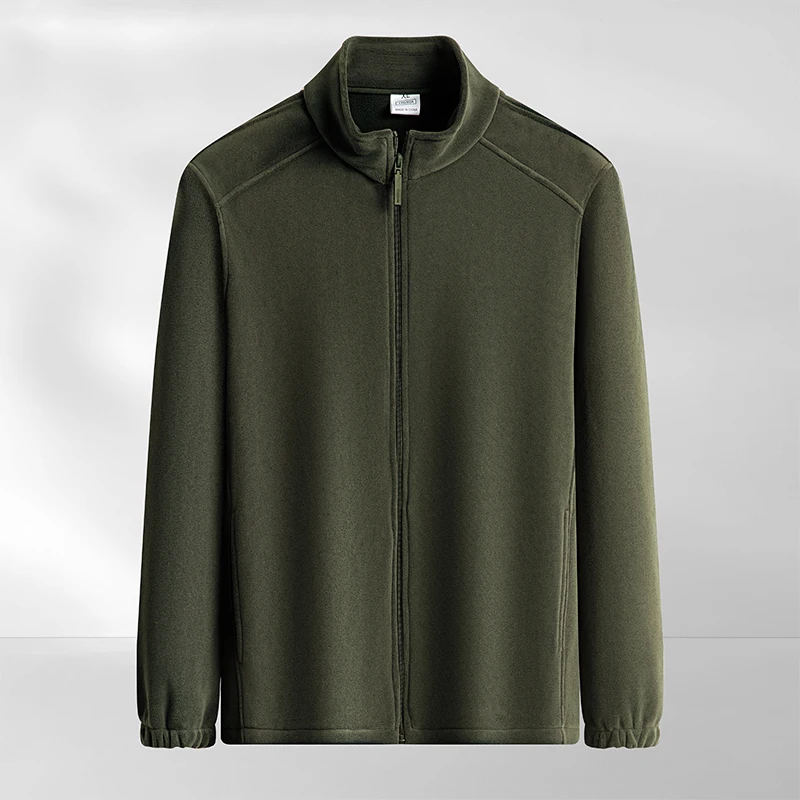 Autumn and winter fashion korean popular long sleeve shirts for men Loose fit sport zipper Hoodie thickened warmth soft clothes