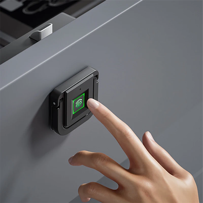 Биометрический замок с отпечатками пальцев, черный замок без ключа, умные замки для ящиков, противоугонный дверной замок, длительное время ожидания, дверная фурнитура