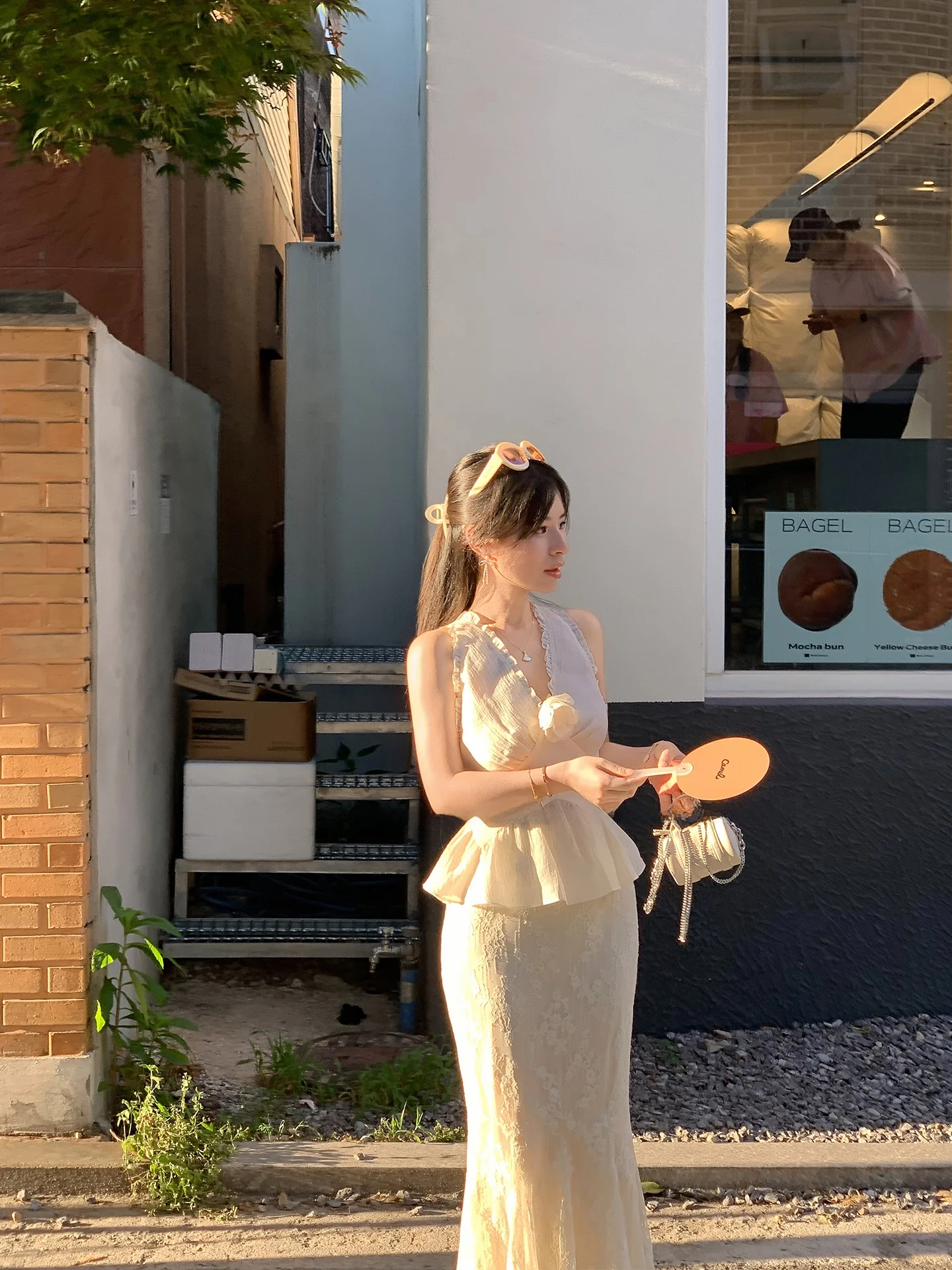 

Mays Floral Silk V-Ne oulder Bared Hanging Ne Fairy irt Women's Slim Fit Commute Sle Summer Season No Sve Top