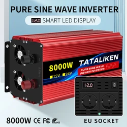 DC12V To AC220V EU Standard Pure Sine Wave Inverter 1600W 2500W 3500W 4500W 5000W 6000W 7000W 8000W On-board Power Converter