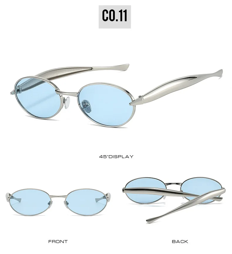 Metall Kleine Ovale Sonnenbrille Frauen Neue Vintage Marke Designer Mode Runde Goggle Sonnenbrille Weibliche Trends Shades Brillen UV400 – Detail 18