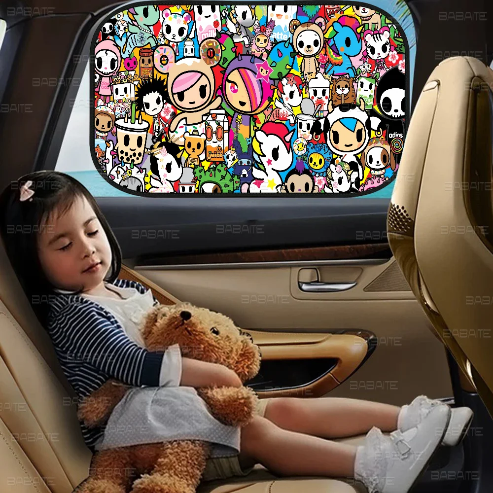 اليابان Tokidoki العالمي نافذة جانبية الشمسيات الأشعة فوق البنفسجية حماية ستارة السيارة نافذة السيارة الشمس الظل قناع نافذة واقية