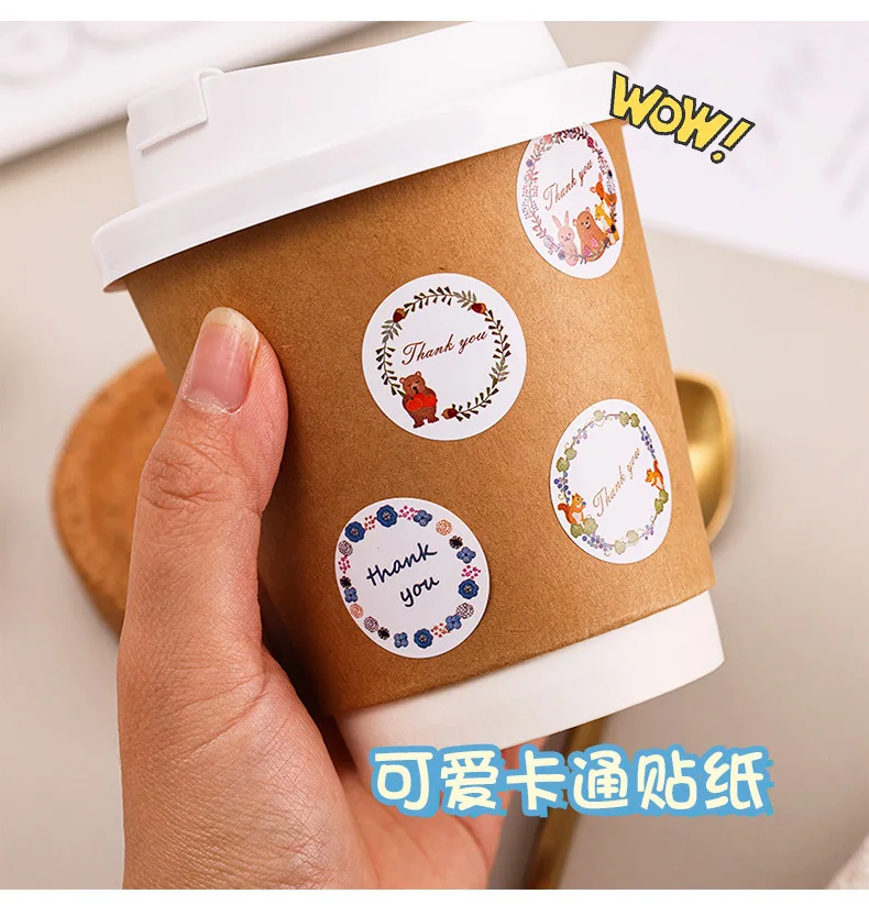 500Pcs 1 Inch Floral Thank You Stickers Round Labels for Small Business Packaging Wedding Birthday Party Gift Box Baking Decor