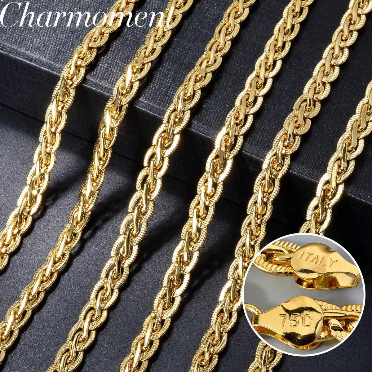 Hip Hop Jewelry 18k Gold Plated Cuban Link Chain Necklace for Men Collar High Quality Metal Texture Women Fashion Charm Jewelry