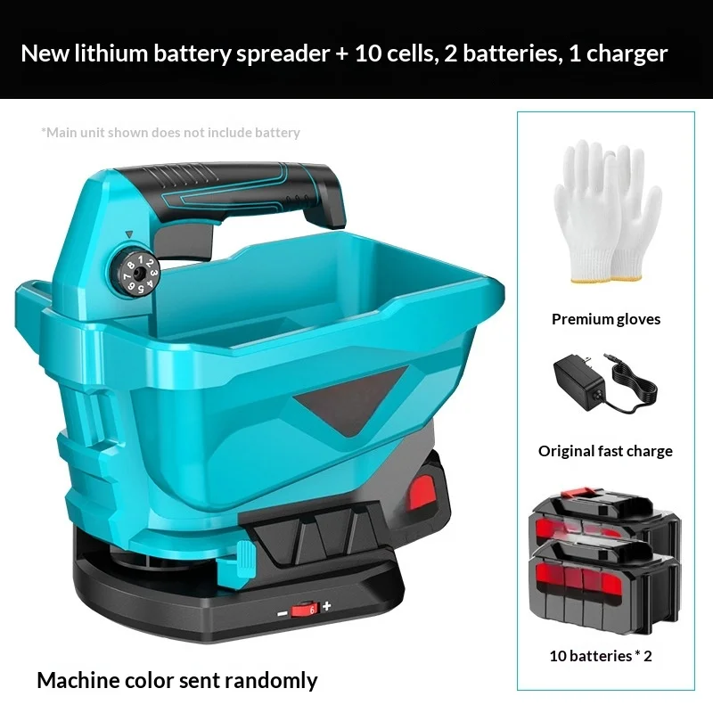 Zaadstrooier, gazonstrooier, meststrooier, accu-aangedreven meststrooier, korrelstrooier 21v, meststrooier, zaadstrooier, automatische meststrooier met batterij.