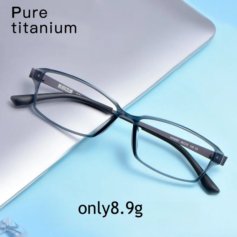 MOMOJA New Pure Titanium Square Plate Men's Eyeglass Frame Full Frame Business Optical Prescription Glasses For Women