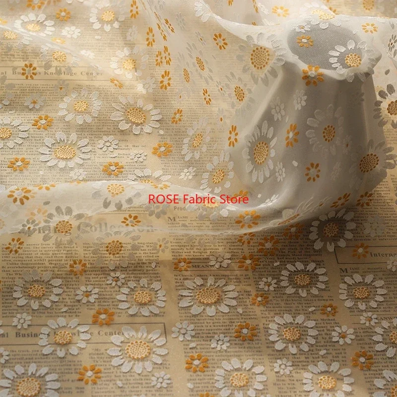 

Sunflower Print Organza Tulle Fabric Fabric for Spring Dress, Vacation Party dress, Dance Dress