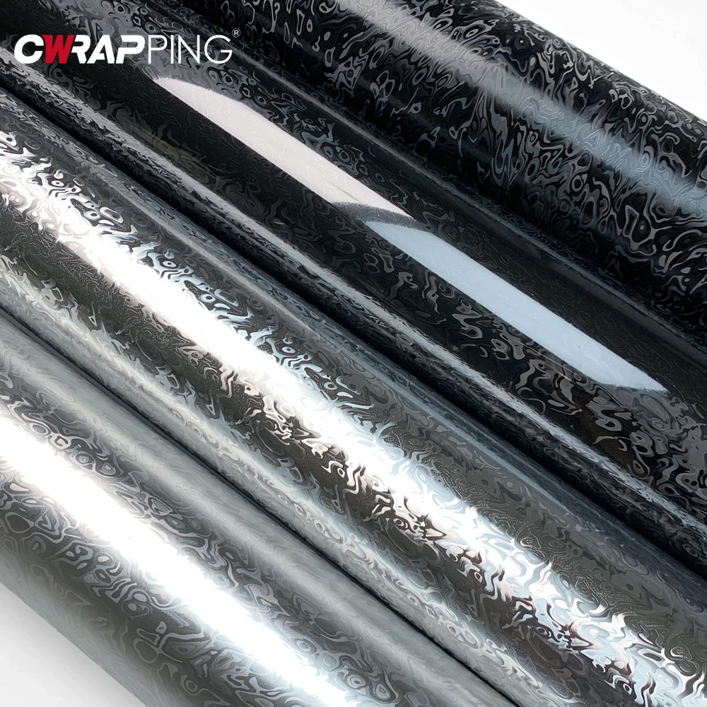 Relief Pattern Car Sticker Vinyl Carbon Fiber Wrap Black Motorcycle Sticker Embossment Car Body Film Decor for Car Accessories