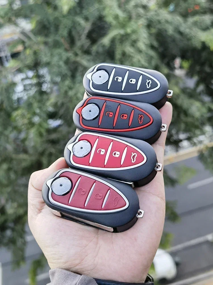 Cocolockey-teclado de goma para coche Alfa Romeo 156/159 /mito/giulietta/gt/4c, 3 botones, carcasa de llave remota plegable, almohadilla de silicona