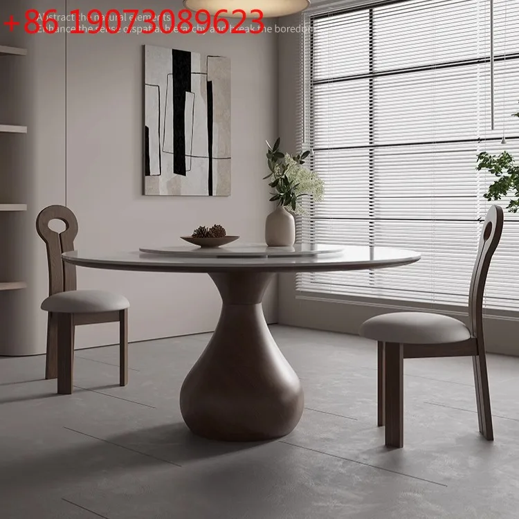 

Круглый обеденный стол из массива дерева среднего и древнего стиля, круглый обеденный стол из массива дерева, бытовой стол в журнальном стиле для небольшой квартиры