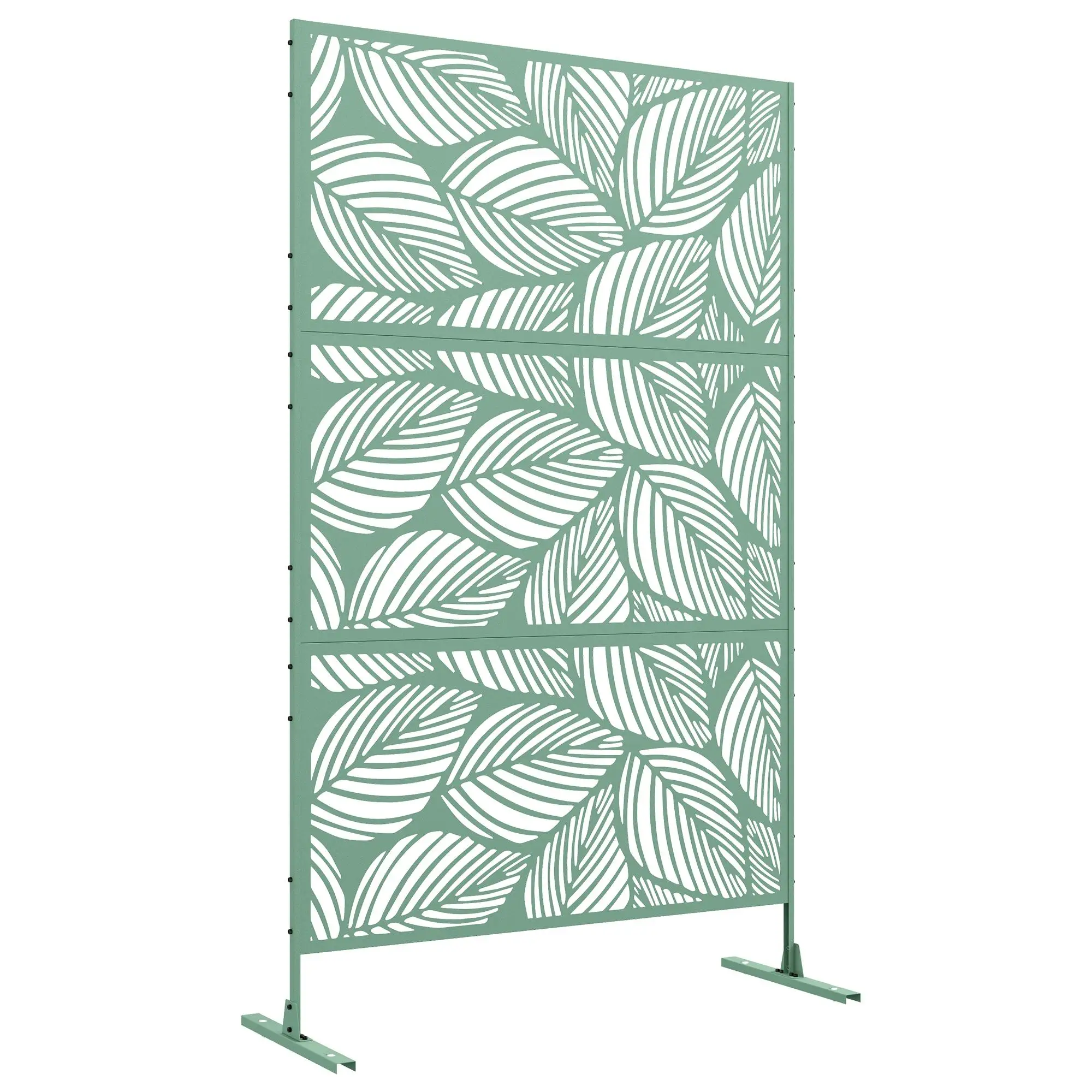 Paravent de jardin en panneaux métalliques, 3 pièces, 122x45x198 cm, vert, pour terrasse, balcon et jardin