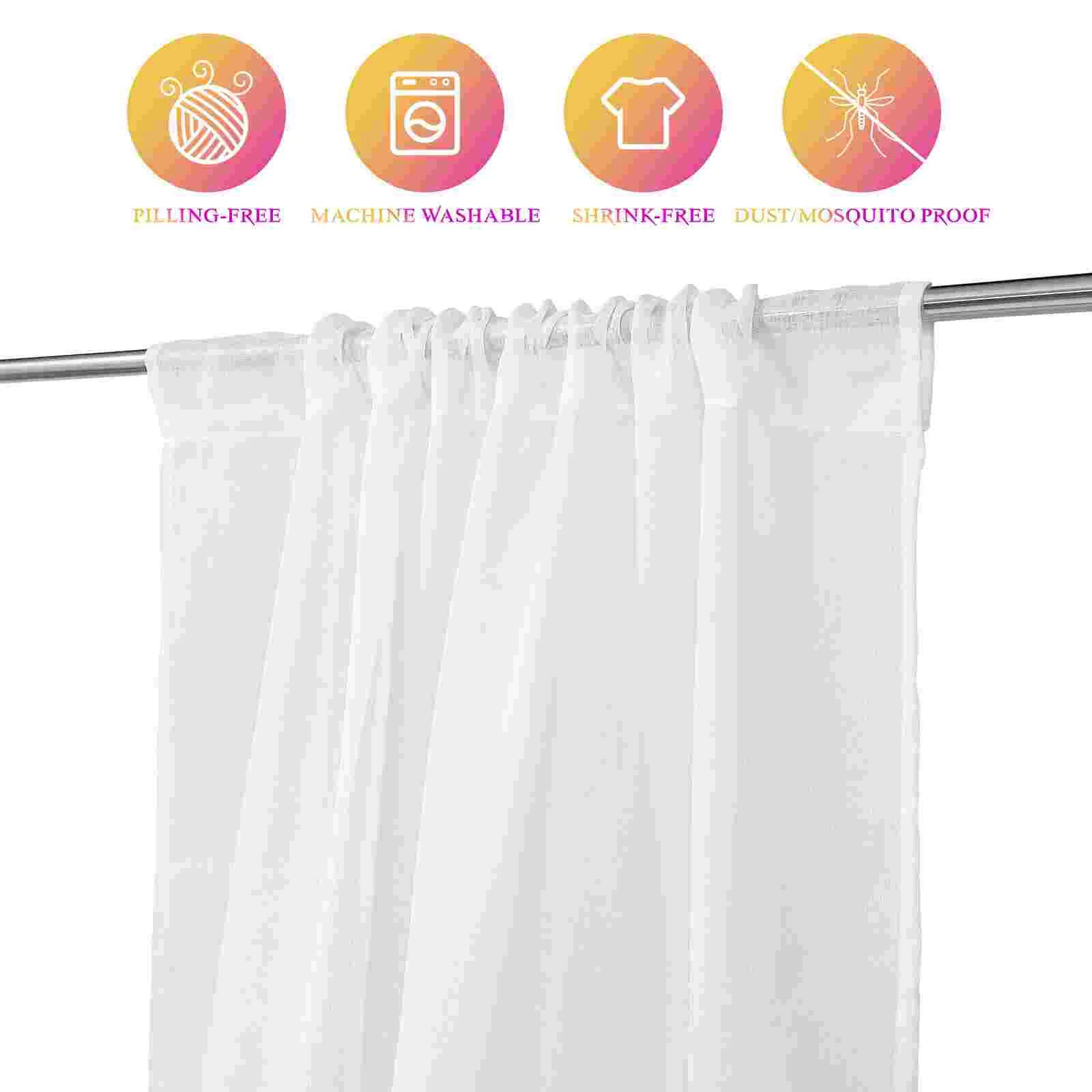 White Curtains 84 Inches Long Window Voile Drapes Home for Bedroom Dropshipping