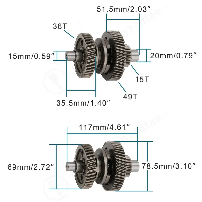 15T AU200 ATV Engine Transmission Gear Outer Box Spindle Replacement ATV200 ATV