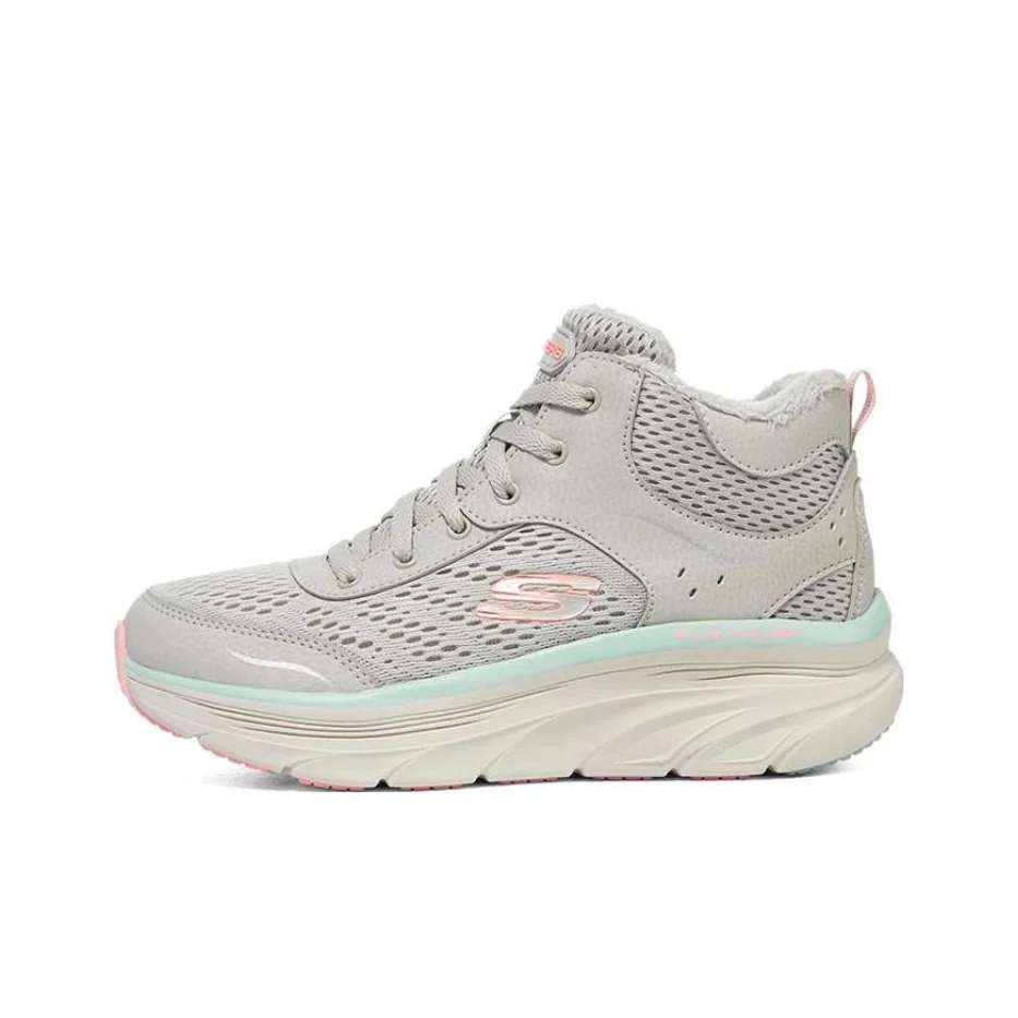Skechers D'Lux Walker Mesh, Leather Mid top Casual Shoes Women's Gray 167316-GYMN